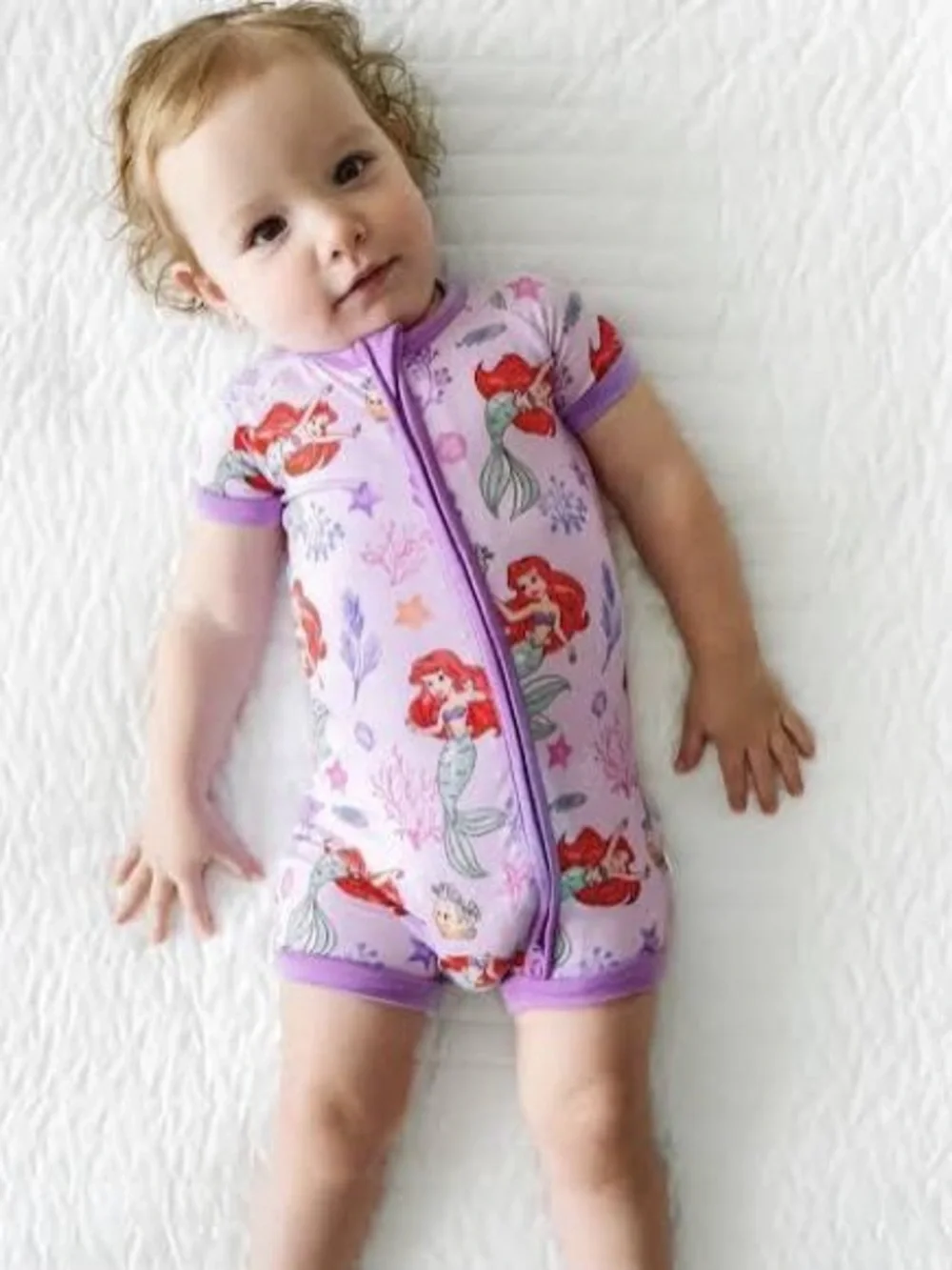 Disney Ariel Girls Lavender Swim Rash Guard